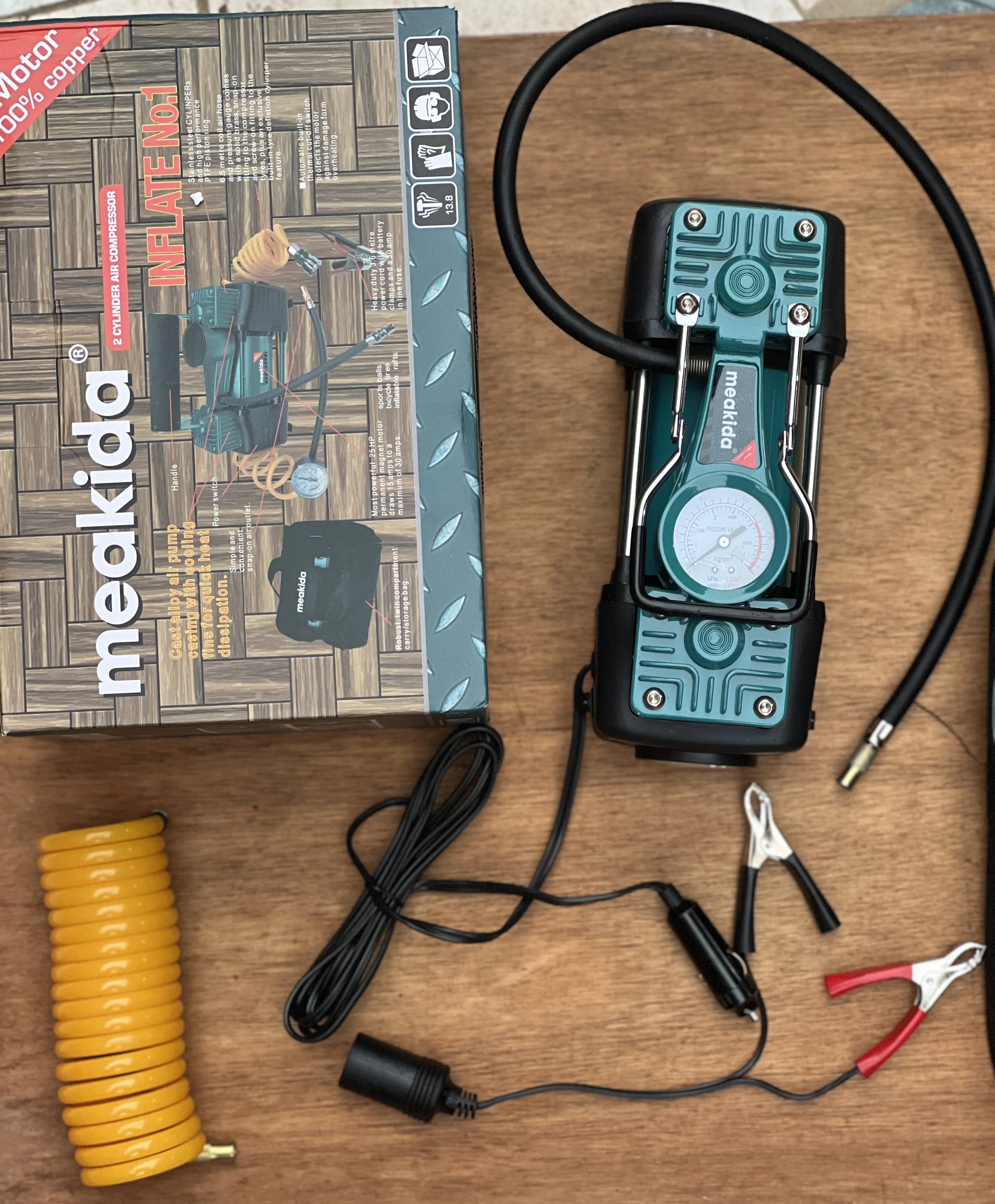 mini compresseur 12V double piston Meakida