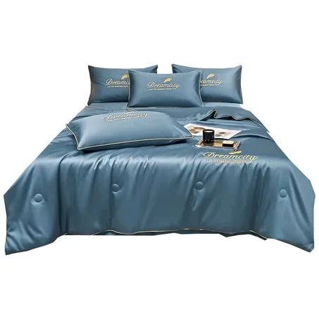 Lit d'été en gros quatre pièces en soie glacée