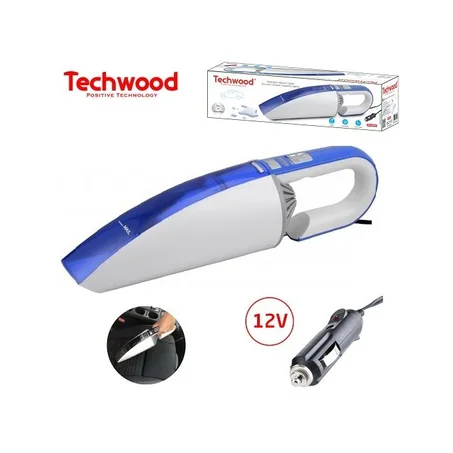 Techwood Aspirateur À Main Pour Voiture Filaire-12 V-Prise Sur Allume-Cigare-Tav-8264 -Blanc-Bleu