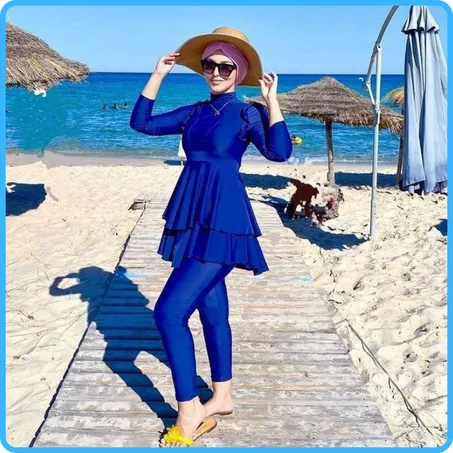 بوركيني طويل 3 قطع 🏊‍♀️ | جودة عالية وثمن مناسب