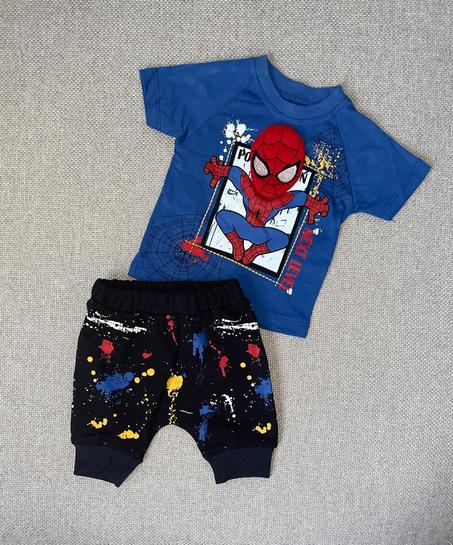 طقم شورت وقميص بأكمام قصيرة سبايدرمان