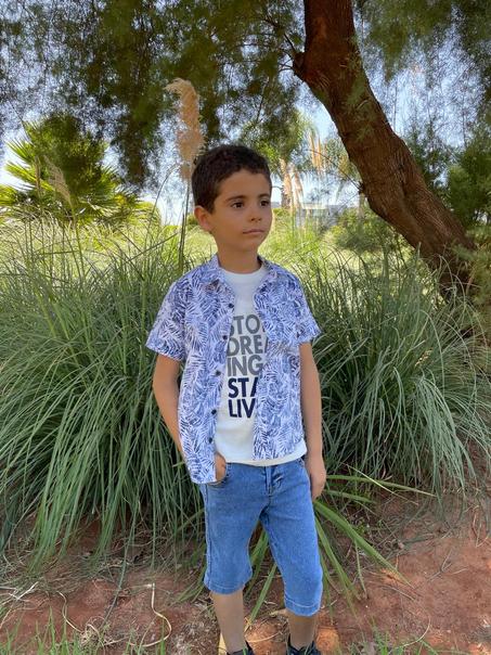 طقم أولاد مكون من ثلاث قطع أزرق