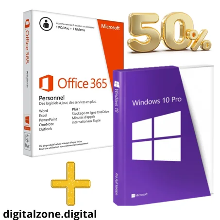 WINDOWS 10 PROFESSIONAL + Account -Microsooft Office 365 Pro Plus 5 devices