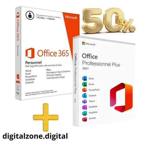 Account -Microsooft Office 365 Pro Plus 5 devices + Office 2021 Pro Plus 1 PC Activation Lifetime