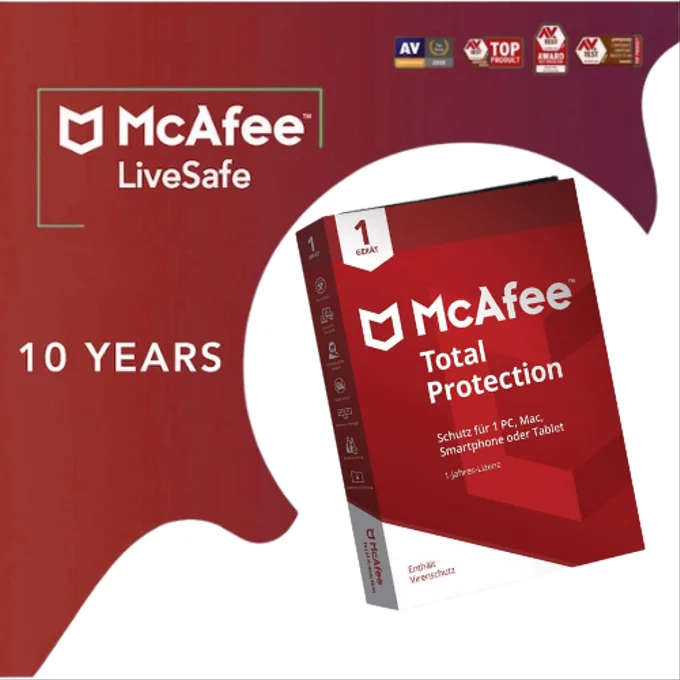 McAfee- Total -Protection 2024| 1 device |10Years PC-Mac-Android