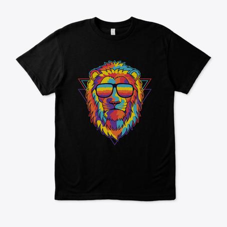 Lion colorful wearing a eyeglass