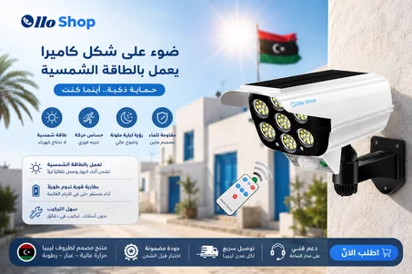 ضوء على شكل كاميرا يعمل بالطاقة الشمسية