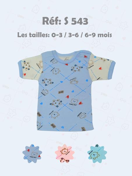 Tricot ov mc imp 3-6-9 mois