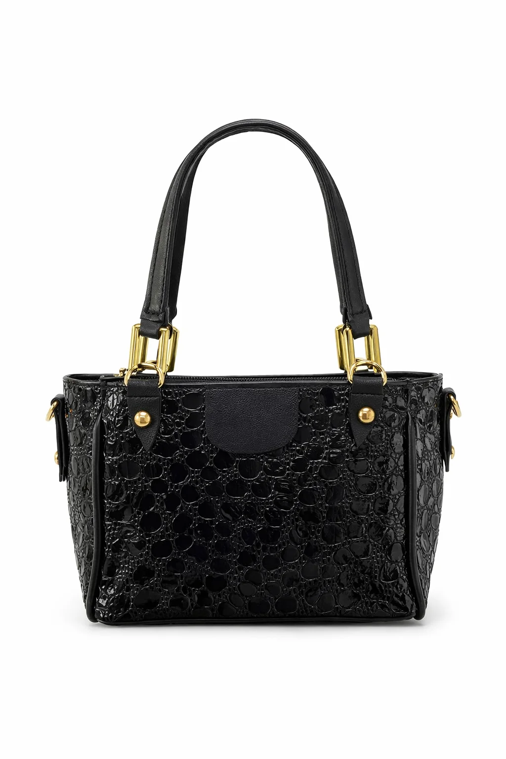 Sac Noir Bellasita – Cuir Texturé Crocodile