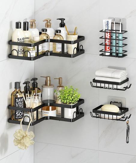 Ensemble de rangement de salle de bain INOXYDABLE 5 Piéces