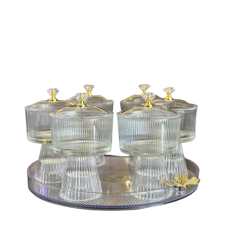 Bonbonnière rond en verre PM