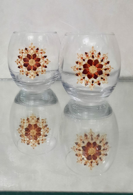 6 Verres à Jus/ Eau Mandala