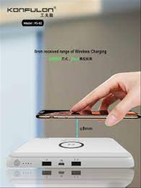 Konfulon PS-02 باور بانك خازن+ شاحن لاسلكي 25.000 مللي أمبير