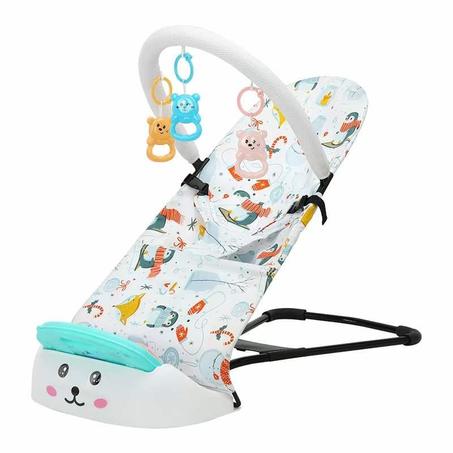 كرسي هزاز للأطفال مع دواسة بيانو و4 مستويات لضبط الزاوية والتصميم الحيوي، قابل للطي، آمن ومريح،