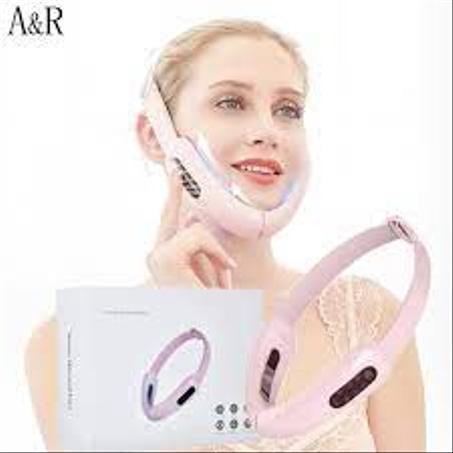 آلة رفع  الذقن حزام أحمر و أزرق LED العلاج بالفوتون الوجه التخسيس مدلك الاهتزاز جهاز رفع الوجه يقلل من الذقن المزدوجة V-Face Care