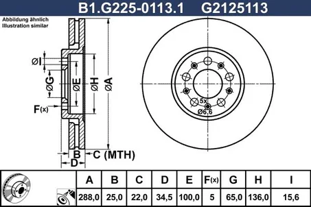 GALFER Disque de frein  POLO 5