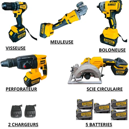 KIT DEWALT -5 PIECES ET ACCESSOIRES