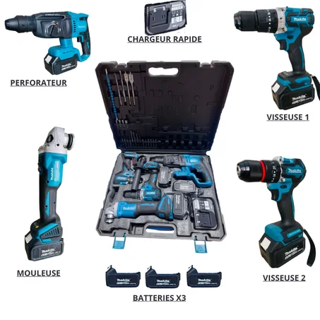 PACK MAKITA X4 PIECES BRUSHLESS