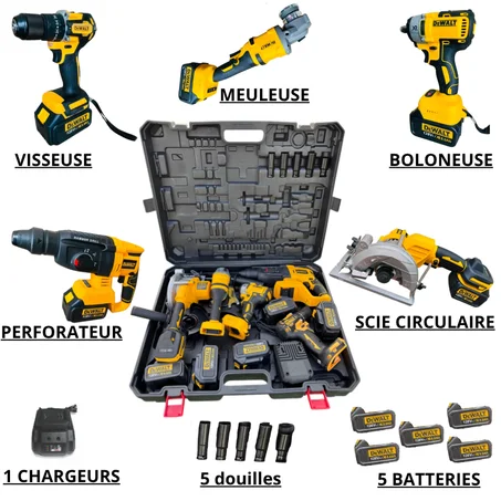 KIT DEWALT -5 PIECES ET ACCESSOIRES
