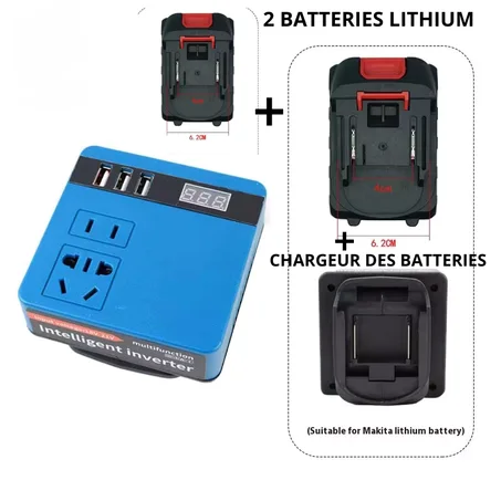 adaptateur d’alimentation intelligent 2 Batteries + 1 chargeur