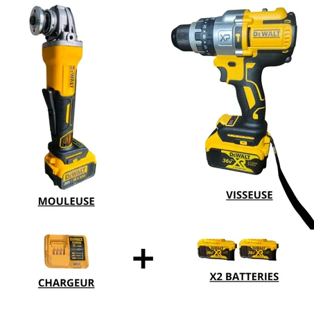 PACK DEWALT 2 PIECES VISSEUSE-MEULEUSE