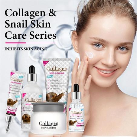 Snail Collagen Facial Skin Care مجموعة مستخلص الكولاجين من الحلزون