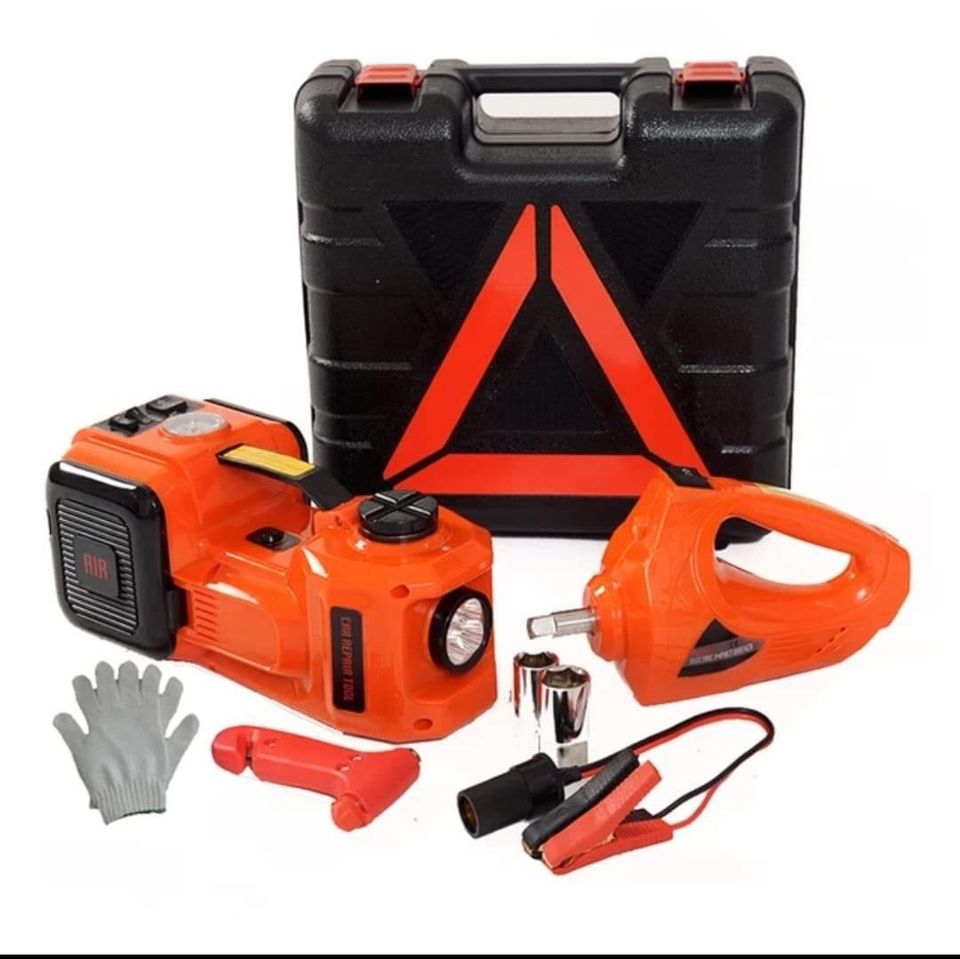 رافعة سيارة كهربائية 3 في 1 مع ضاغط هواء هيدروليكي محمول بقدرة 5 أطنان