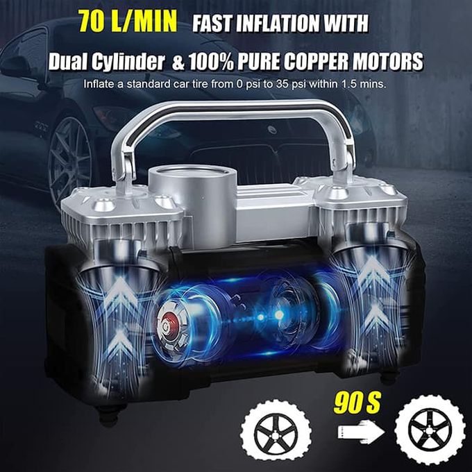 منفاخ الهواء للسيارات – أسطوانتان – 150 PSI مع صندوق أدوات كامل