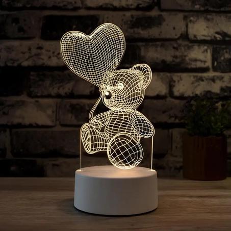 مصباح لاد ثلاثي الابعاد بتأثيرالخيال البصري واشكال جذابة لتزيين المكتب ,الصالون او حتى غرفة النوم