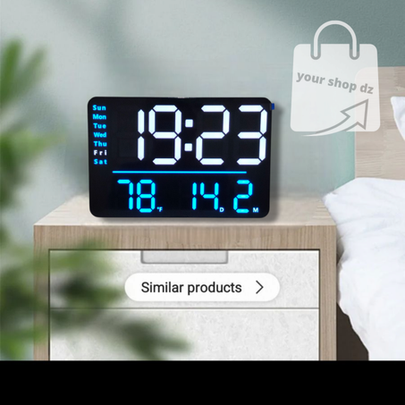 "ساعة الحائط والمكتب  الفاخرة: تصميم عصري، تحكم عن بُعد، وحفاظ على الوقت بدقة!"