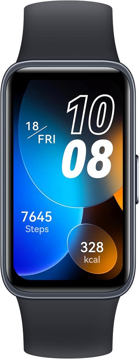 ساعة ذكية باند 8 من هواوي بتصميم رفيع للغاية وإدارة الصحة 24/7 وتتبع النوم العلمي وعمر بطارية لمدة أسبوعين ومتوافقة - أندرويد وiOS وخدمة عناية الإضافية، أسود