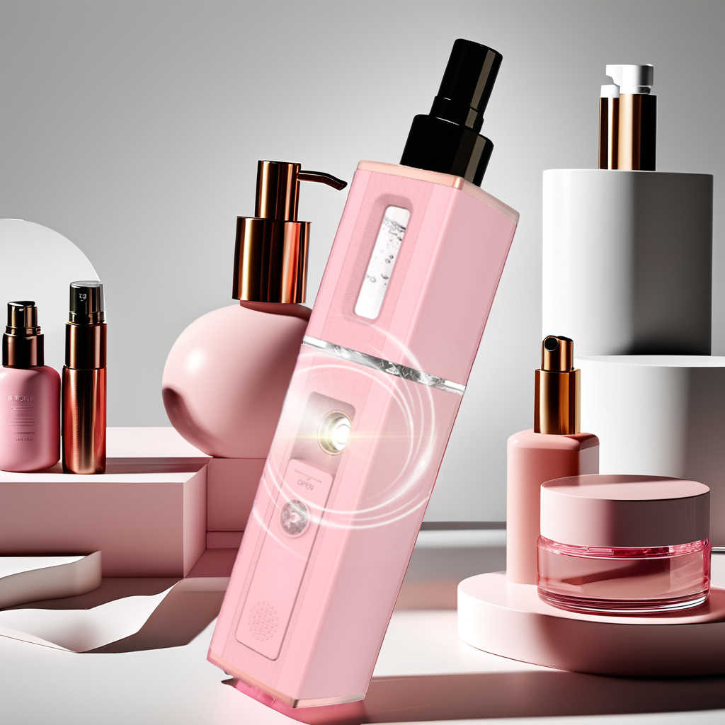 Pulvérisateur de brume de beauté à vapeur pour le visage, technologie Nano, caractéristiques d'éclairage, rouleaux de glace, Massages du visage, bouteille de pulvérisation à brume Fine
