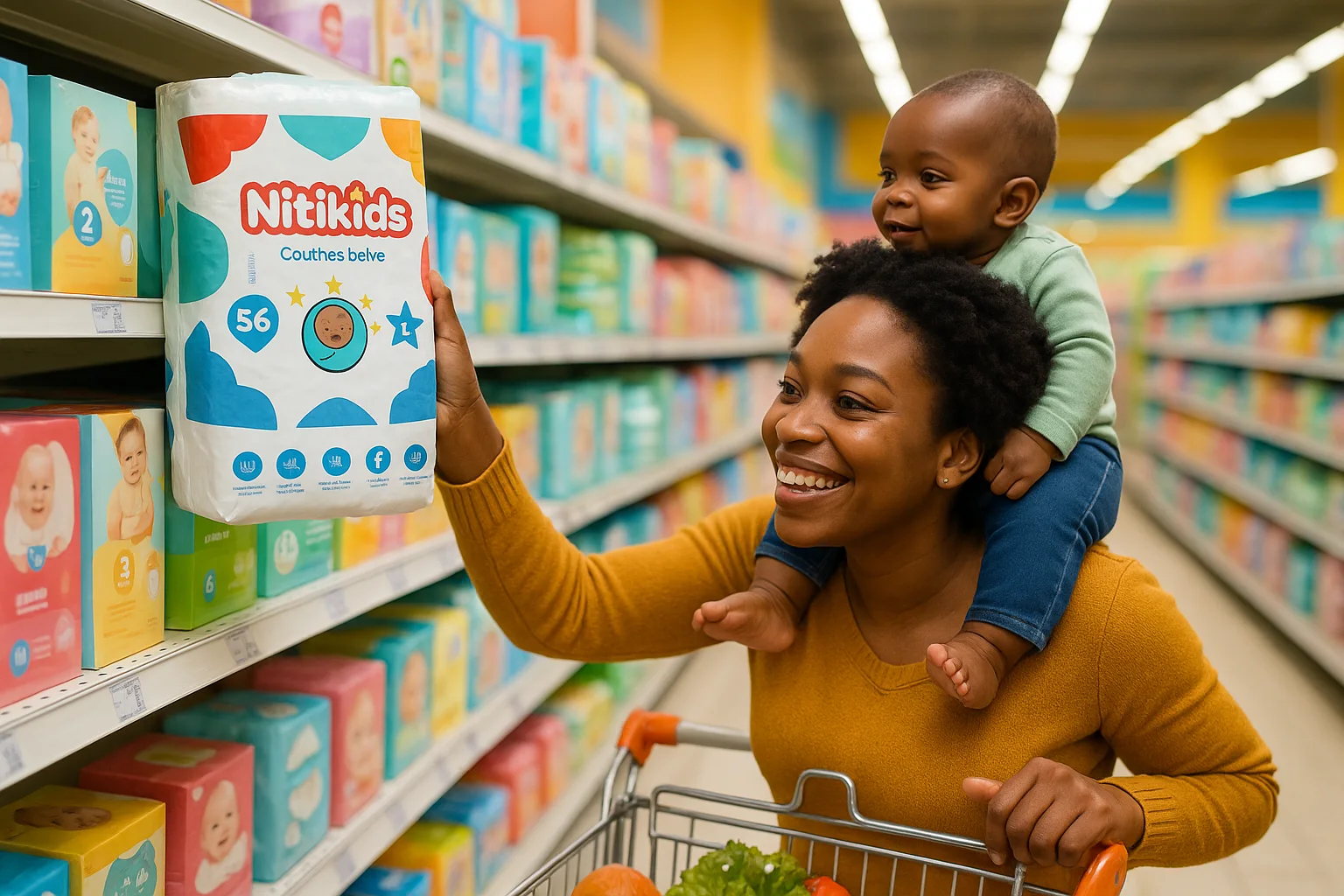 NITIKIDS TAILLE L (9-14 KG) - 56 COUCHES