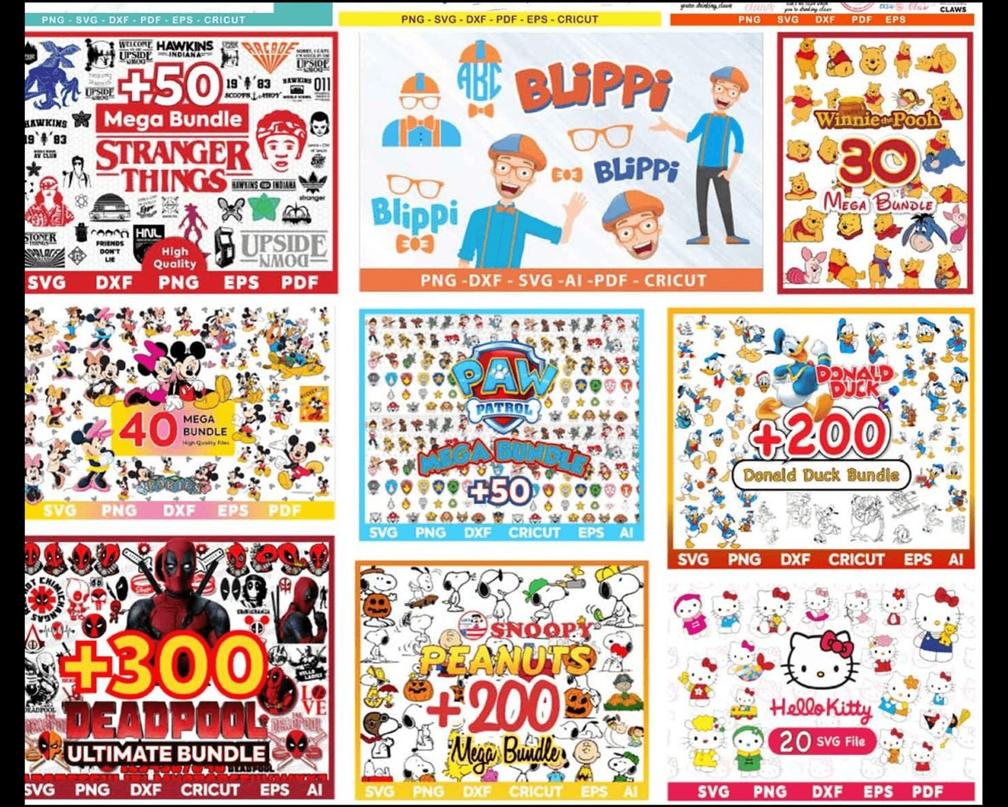 200,000 MEGA UNIQUE DESIGN SVG BUNDLE