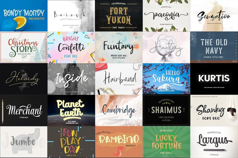 2800 Fonts bundle Handwritten font
