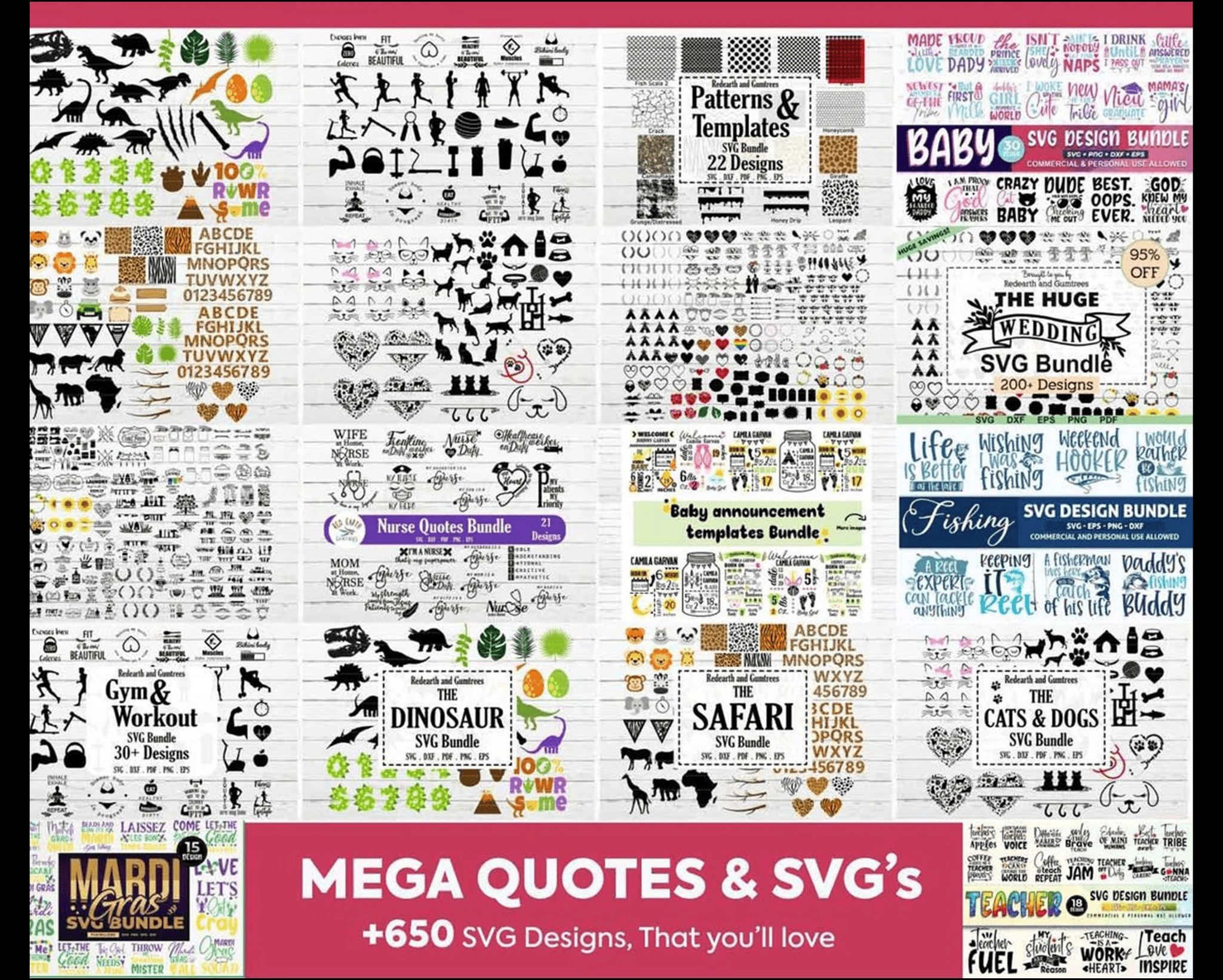 200,000 MEGA UNIQUE DESIGN SVG BUNDLE