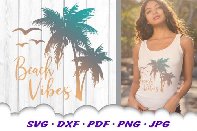 Beach Vibes Summer Turtle SVG Bundle