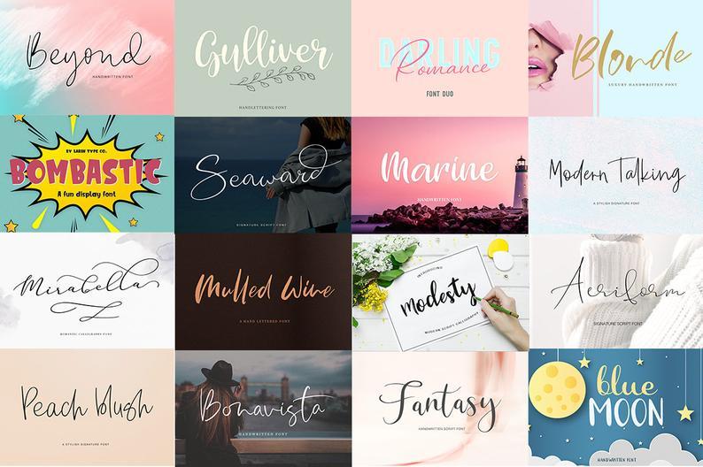 2800 Fonts bundle Handwritten font