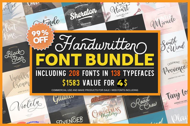 2800 Fonts bundle Handwritten font