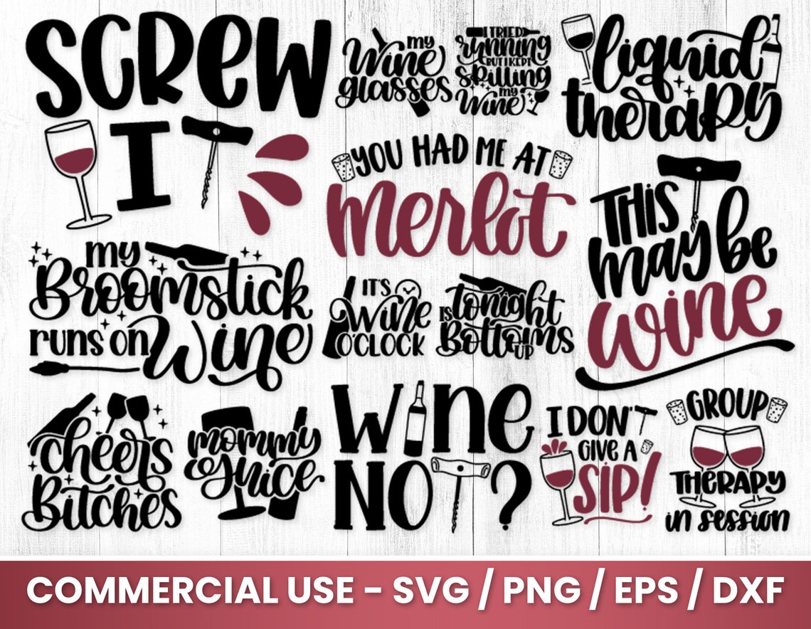 Wine Svg Bundle For Cricut| Wine Glass Svg | Svg Quotes