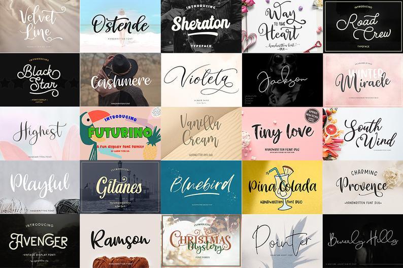 2800 Fonts bundle Handwritten font
