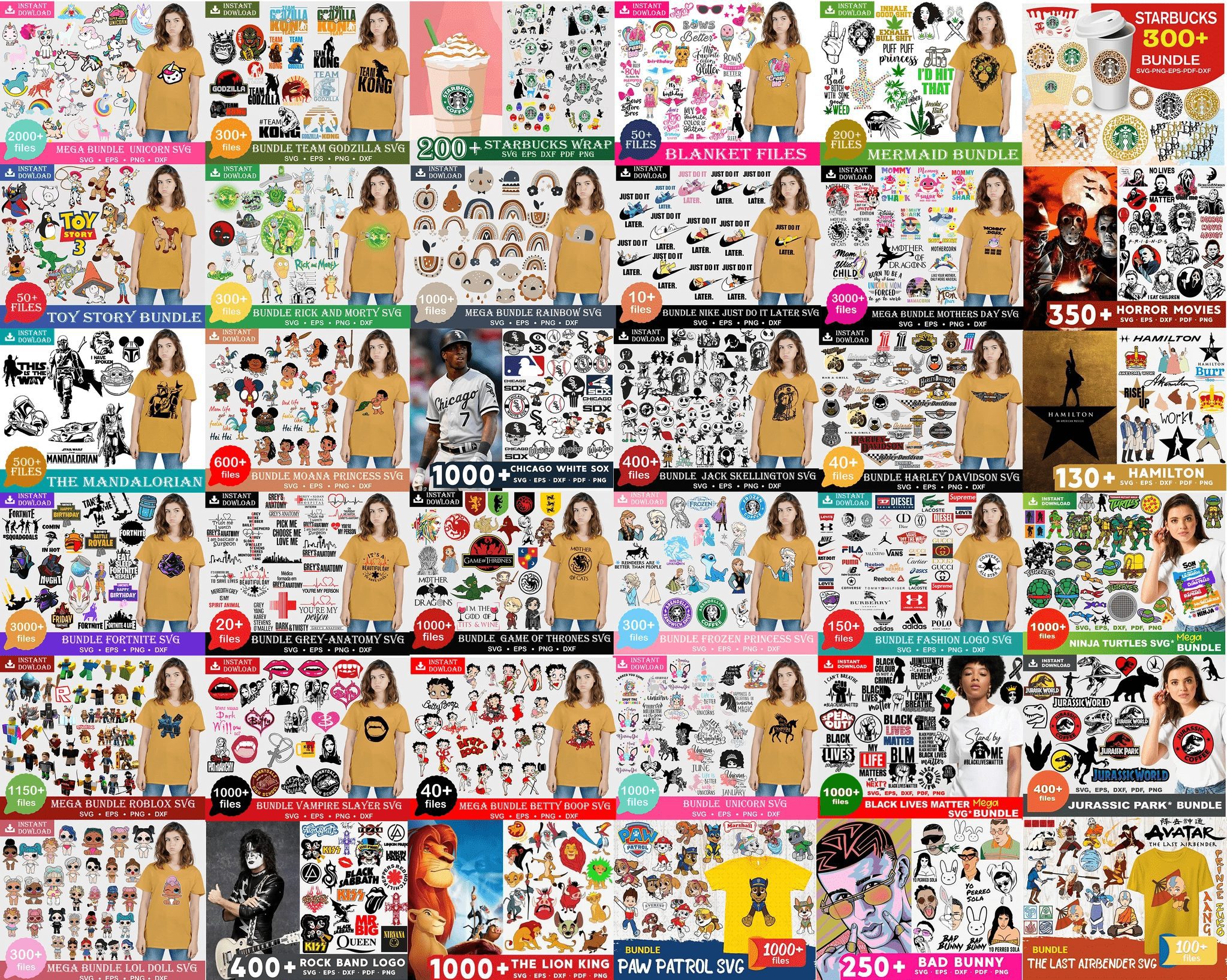 200,000 MEGA UNIQUE DESIGN SVG BUNDLE