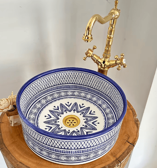 moroccan  Sink ,handmade Sink Bowl, Ceramic Basin, Hand Wash Basin,
