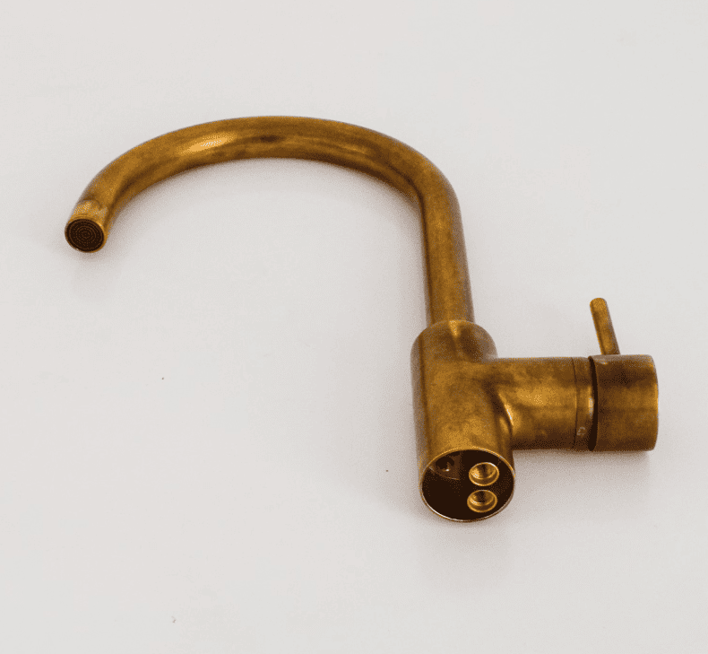 Swan Neck Unlacquered Brass faucet, Unlacquered Brass Bathroom Faucet, Island Faucet,