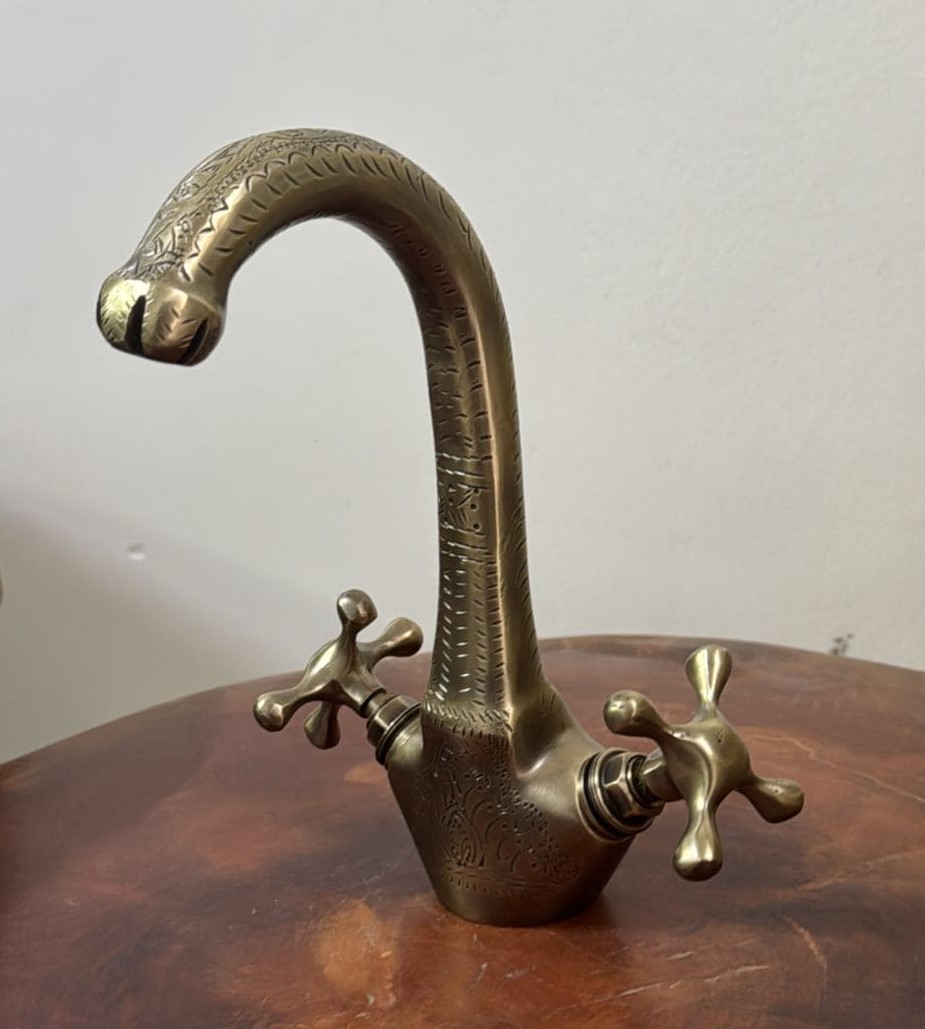 handmade Brass Vanity Faucet for Single-Hole Sinks | free shipping