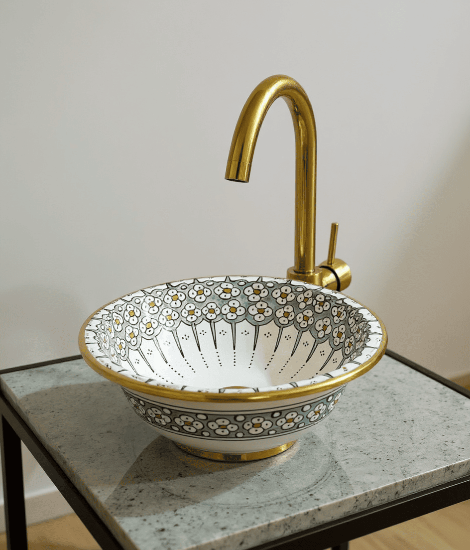 Moroccan Ceramic Sink – Authentic & Colorful Design free shipping