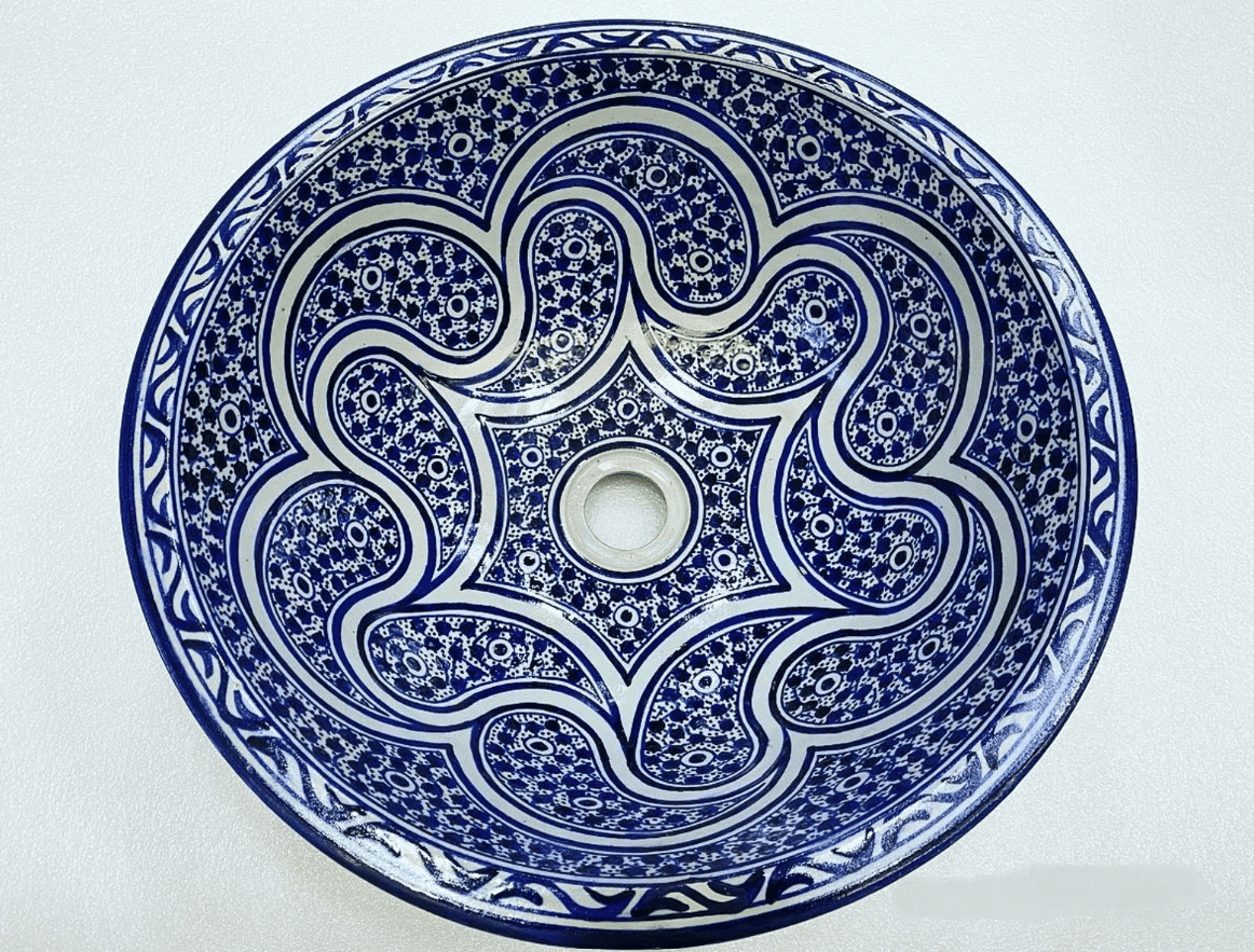 Handmade Moroccan Sink – Artisan Ceramic Wash Basin | Moroccan Decor