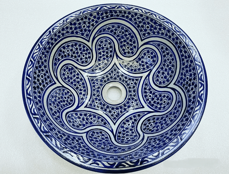 Handmade Moroccan Sink – Artisan Ceramic Wash Basin | Moroccan Decor