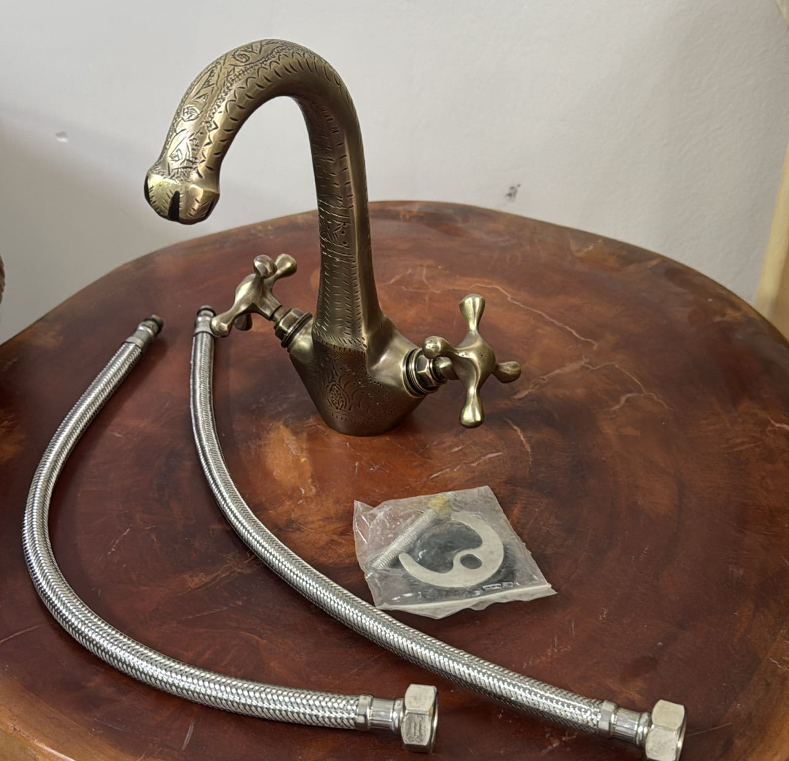 handmade Brass Vanity Faucet for Single-Hole Sinks | free shipping