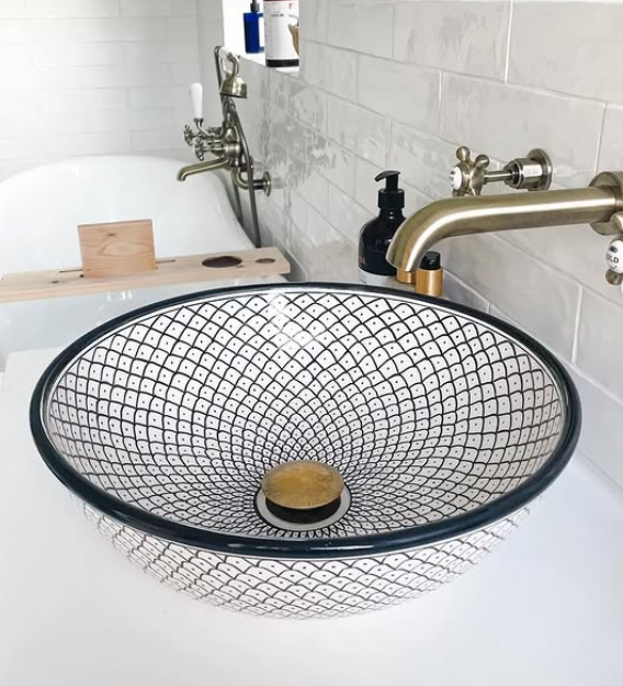 Luxury Moroccan Sink – Authentic Hand-Painted Ceramic Basin free shipping
